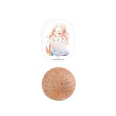 THE KONJAC SPONGE MYTHICAL MERMAID KONJAC FACE SPONGE & HOOK FRENCH PINK CLAY