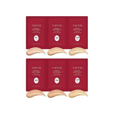 TIRTIR MASK FIT RED CUSHION 6 SHADE TRIAL KIT LIGHT MEDIUM 21C-24W