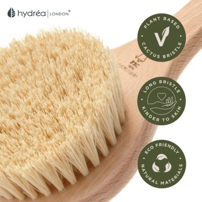 HYDREA LONDON CLASSIC VEGAN DRY BODY BRUSH CACTUS BRISTLE FSC® CERTIFIED BEECHWOOD