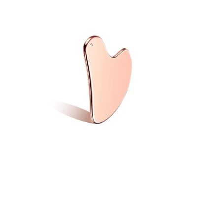 GUA SHA STAINLESS STEEL HEART SHAPE PINK GOLD