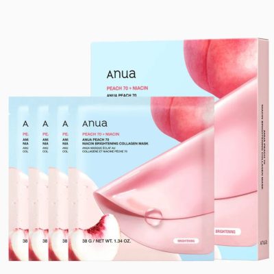 ANUA PEACH 70 NIACIN BRIGHTENING COLLAGEN MASK 4 PIECES