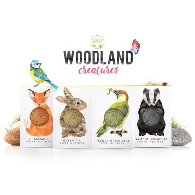 THE KONJAC SPONGE MINI PORE REFINER WOODLAND RABBIT WITH GREEN TEA