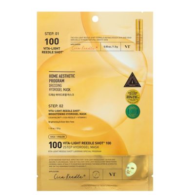 VT COSMETICS VITA-LIGHT REEDLE SHOT 100 2 STEP HYDROGEL MASK